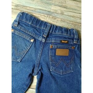 Wranglers Boys Blue Jeans Size 4 Regular Adjustable Waist Denim Pants Western
